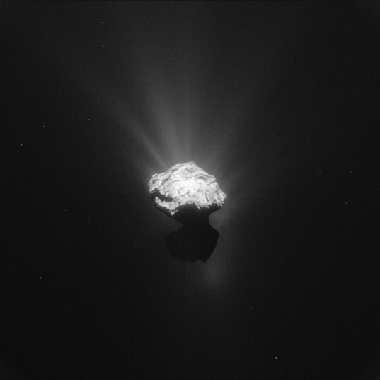 комета с аппаратом Филе